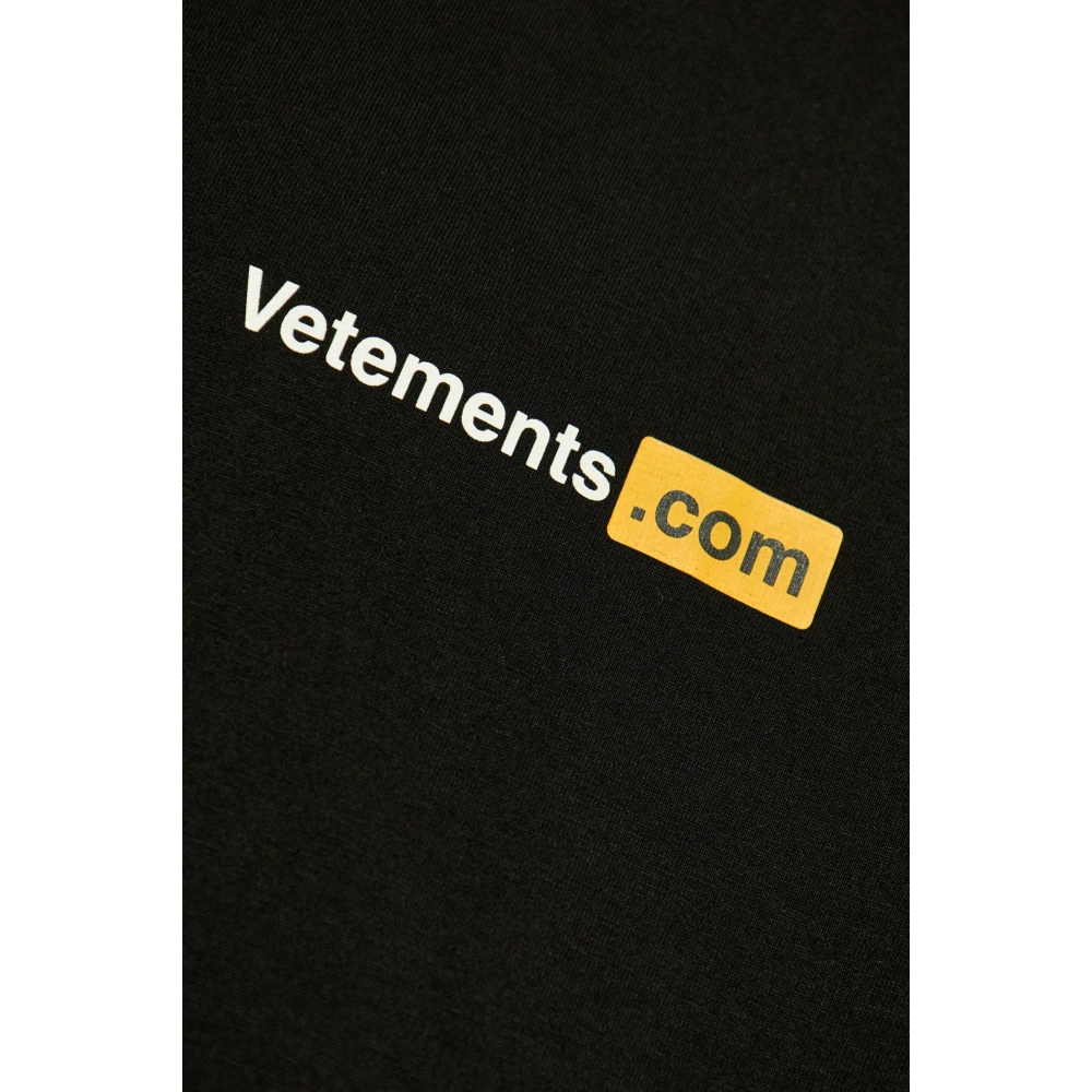Vetements T-shirt met logo Black Heren