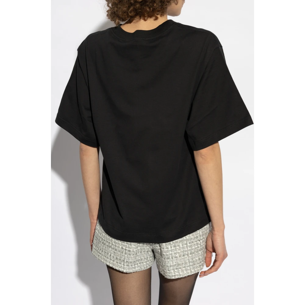 Dolce & Gabbana T-shirt met geborduurd logo Black Dames