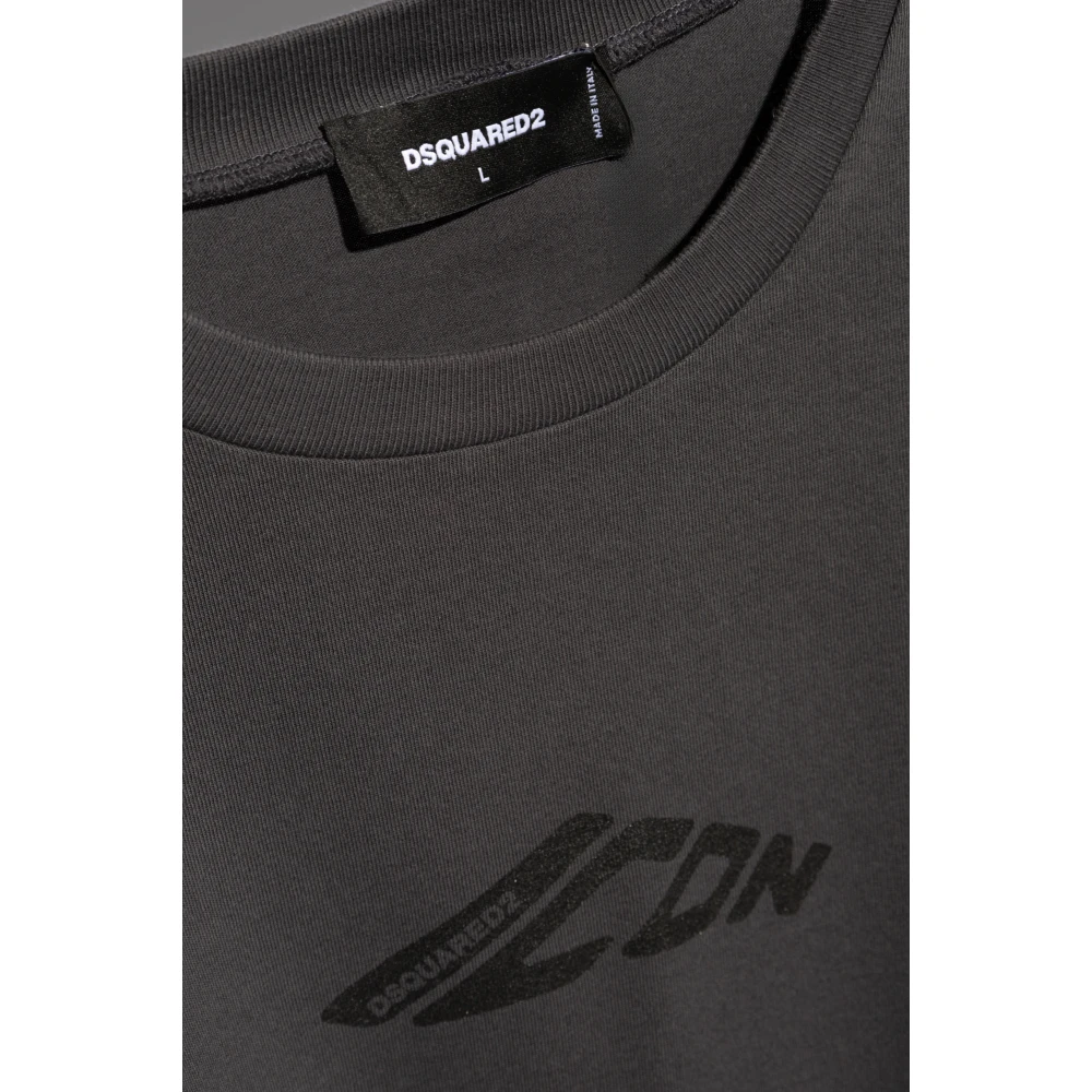 Dsquared2 T-shirt met logo Gray Heren