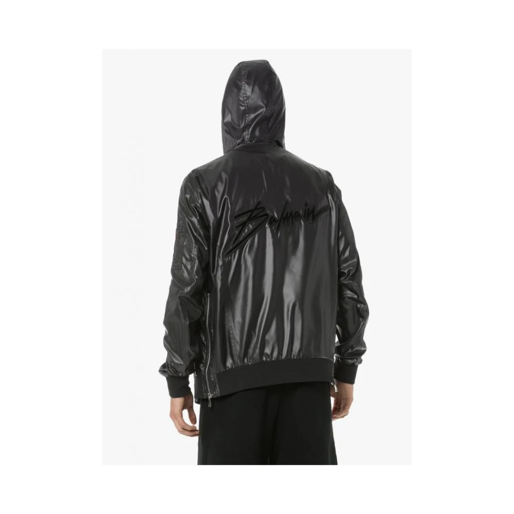 Balmain Ritssluiting Imitatieleren Jas Black Heren