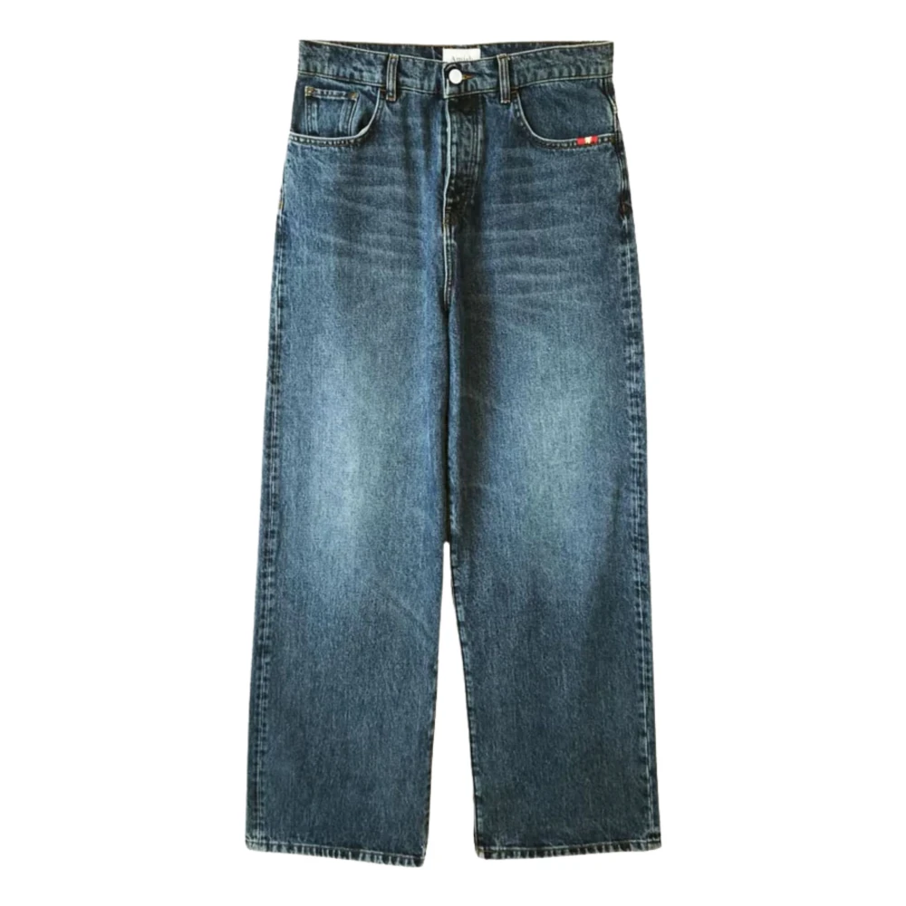 Amish Blue Wide-Leg Loose-Fit Jeans - Male - Loose Fit Jeans - W29 - Jeans