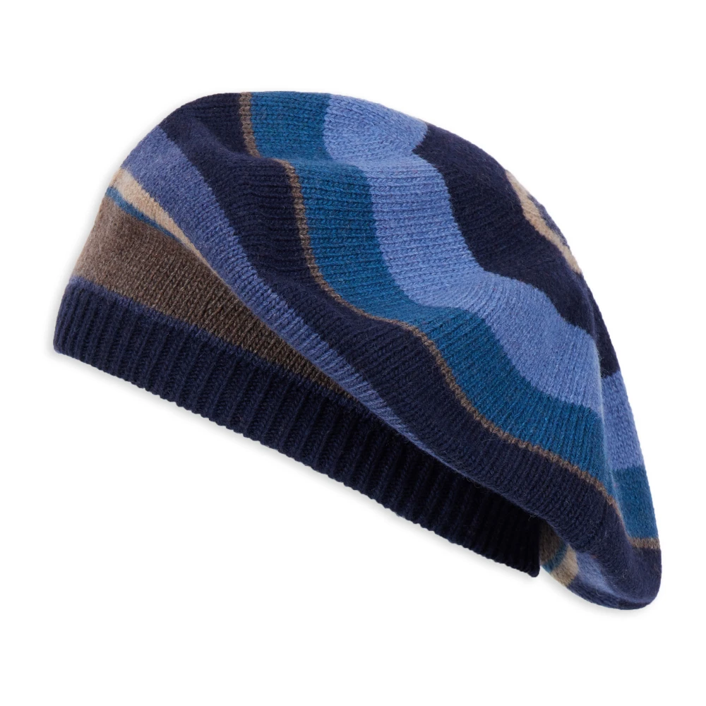 Gallo Blauwe damesmuts en baret met veelkleurige strepen Multicolor Dames