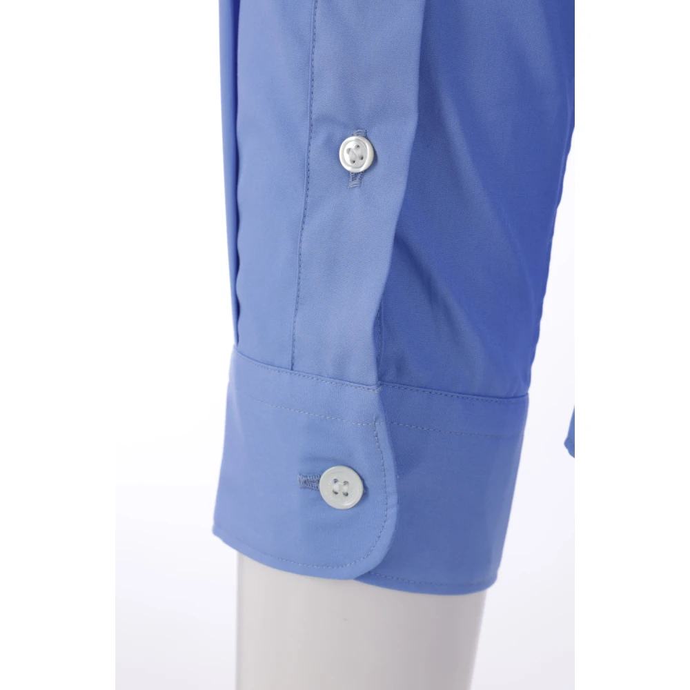 Comme des Garçons Geborduurd Logo Poplin Overhemd Blue Heren