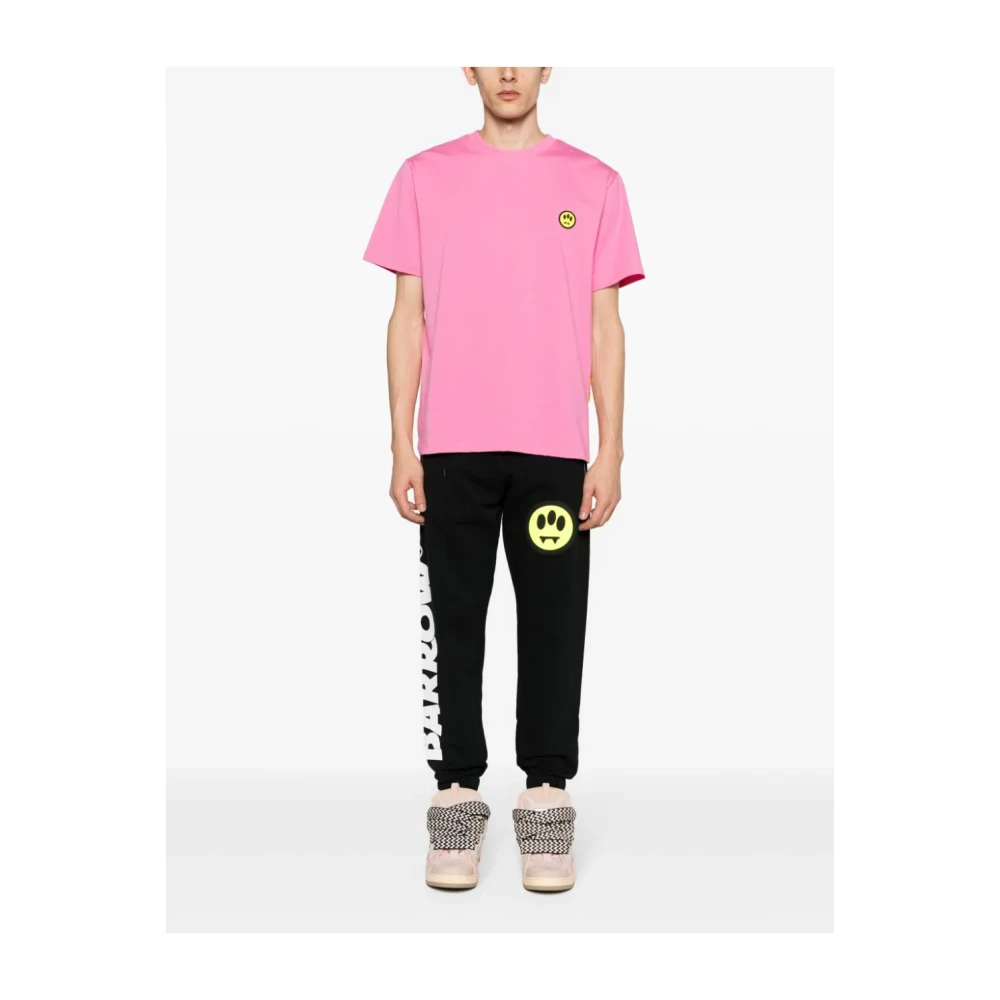 Barrow Stijlvol T-shirt van jersey met gezichtsmotief Pink Heren