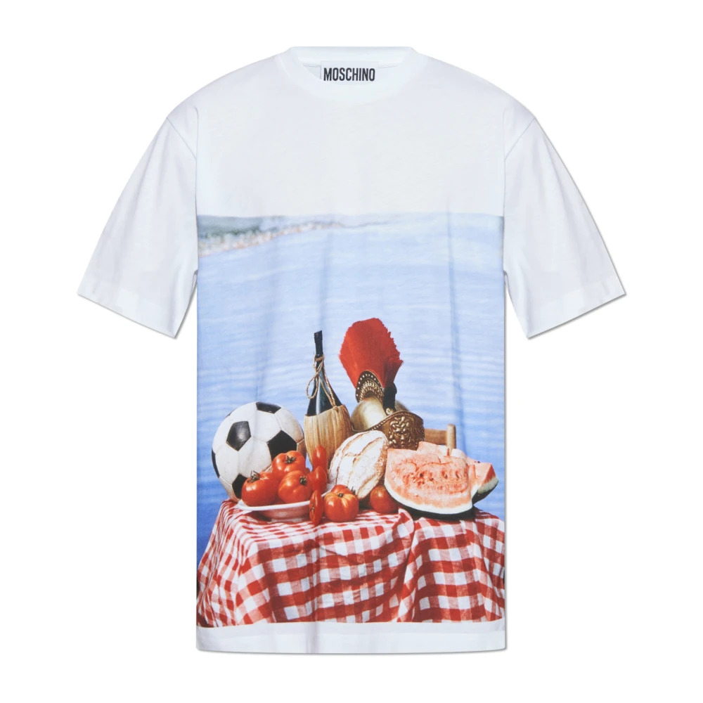 Moschino T-shirt met print White Heren