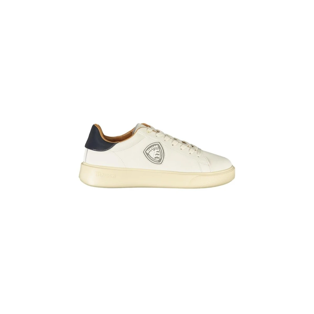 Blauer Men's White Sneakers, 9 Uk, Luxury Leather Sneaker