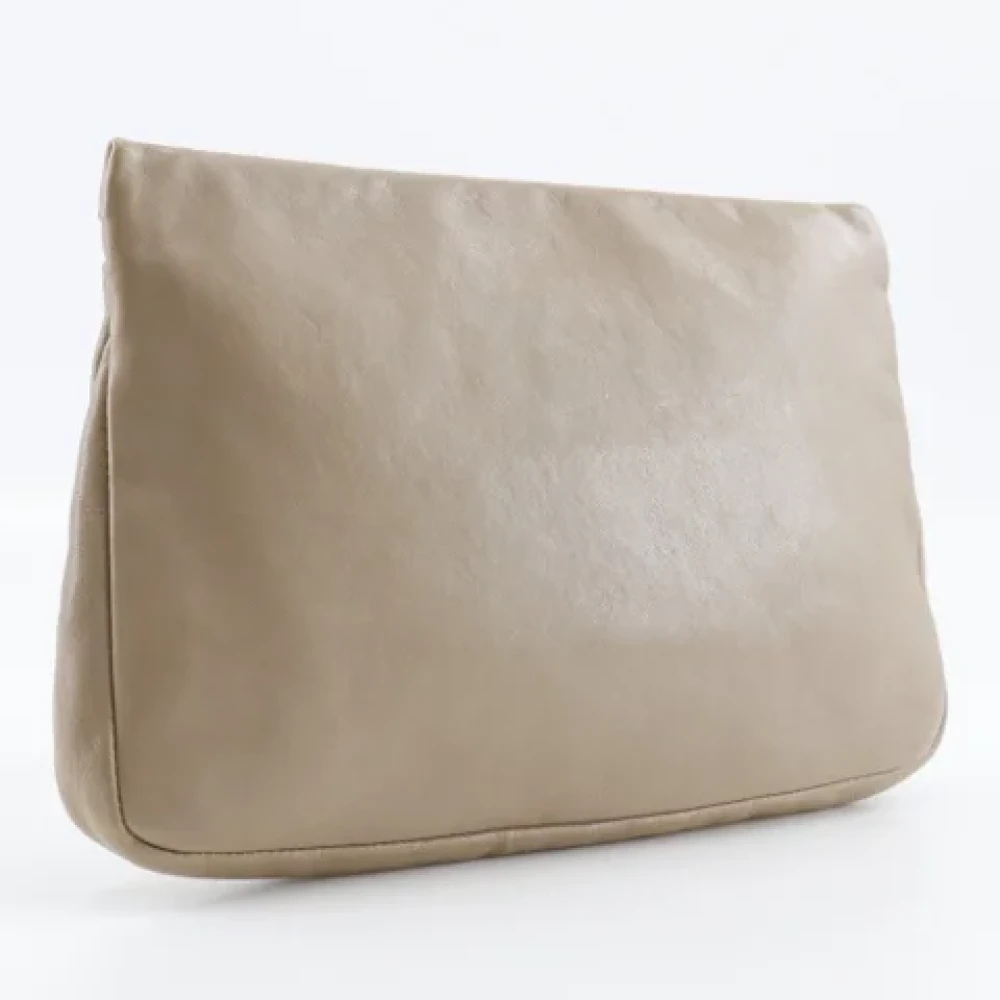 Jimmy Choo Pre-owned Leather pouches Beige Dames