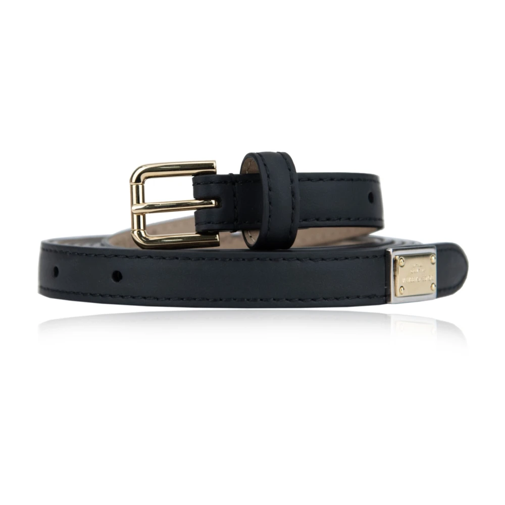 Dolce & Gabbana Gouden gesp leren riem Black Dames