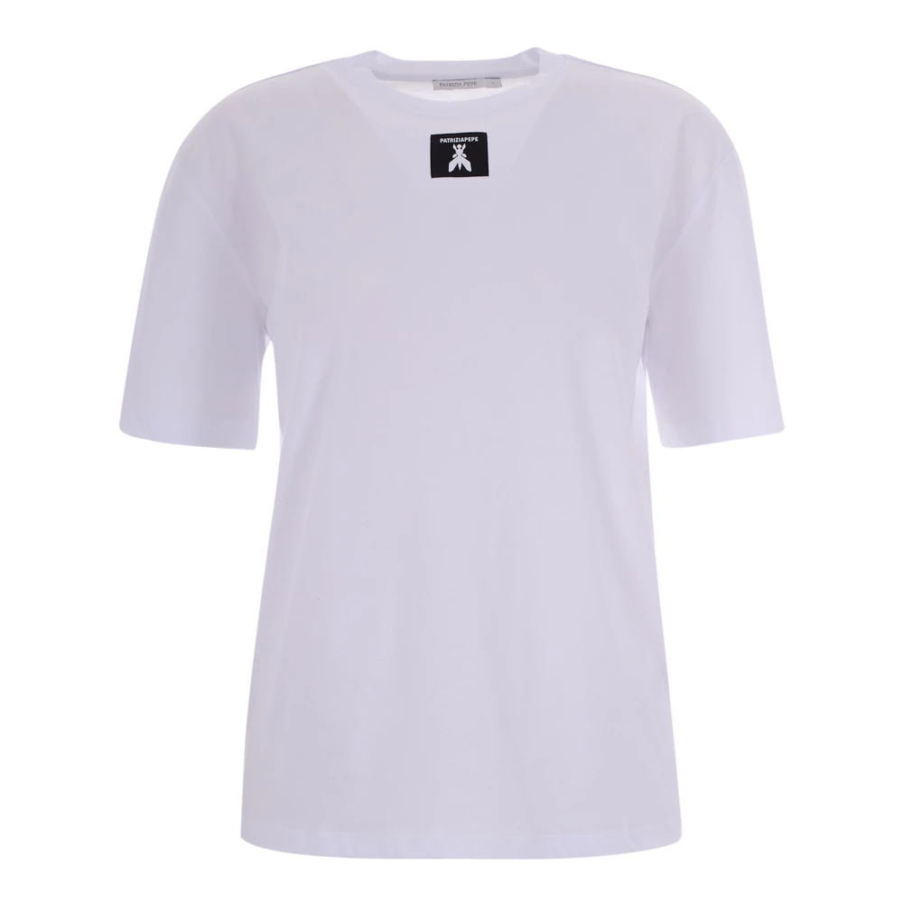 Patrizia Pepe Women's White T-Shirts, M, T-Shirt Logo Fly