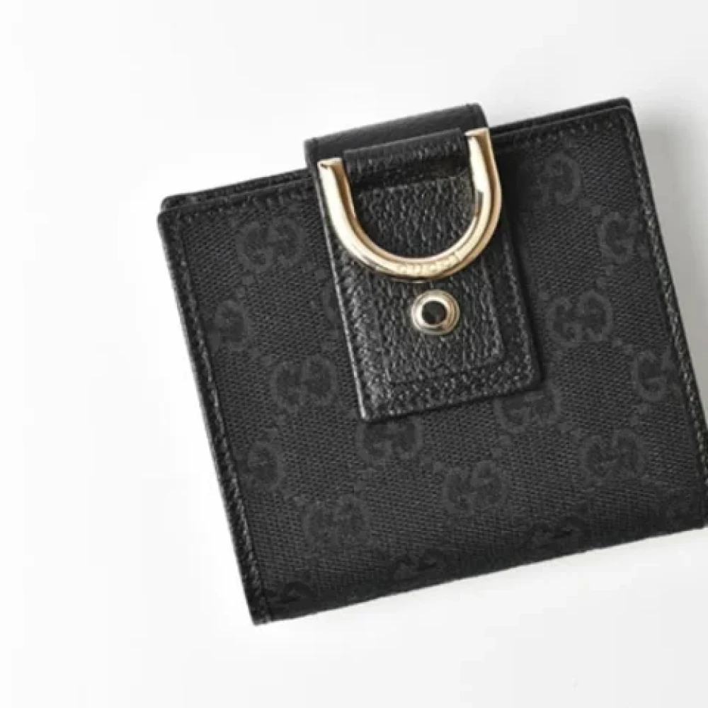 Gucci Vintage Pre-owned Canvas wallets Black Dames
