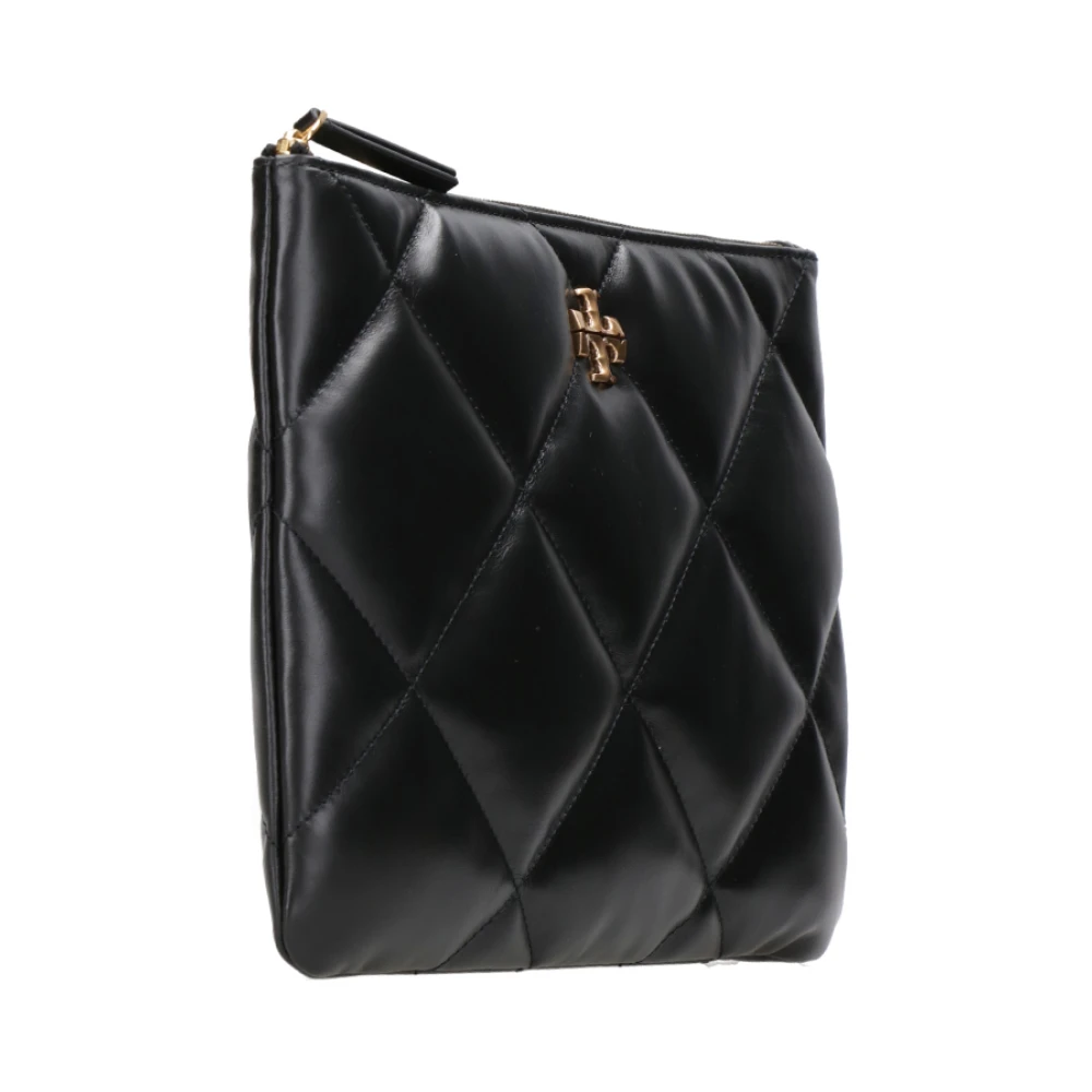 TORY BURCH Zwarte Nappa Chevron Gewatteerde Crossbody Tas Black Dames