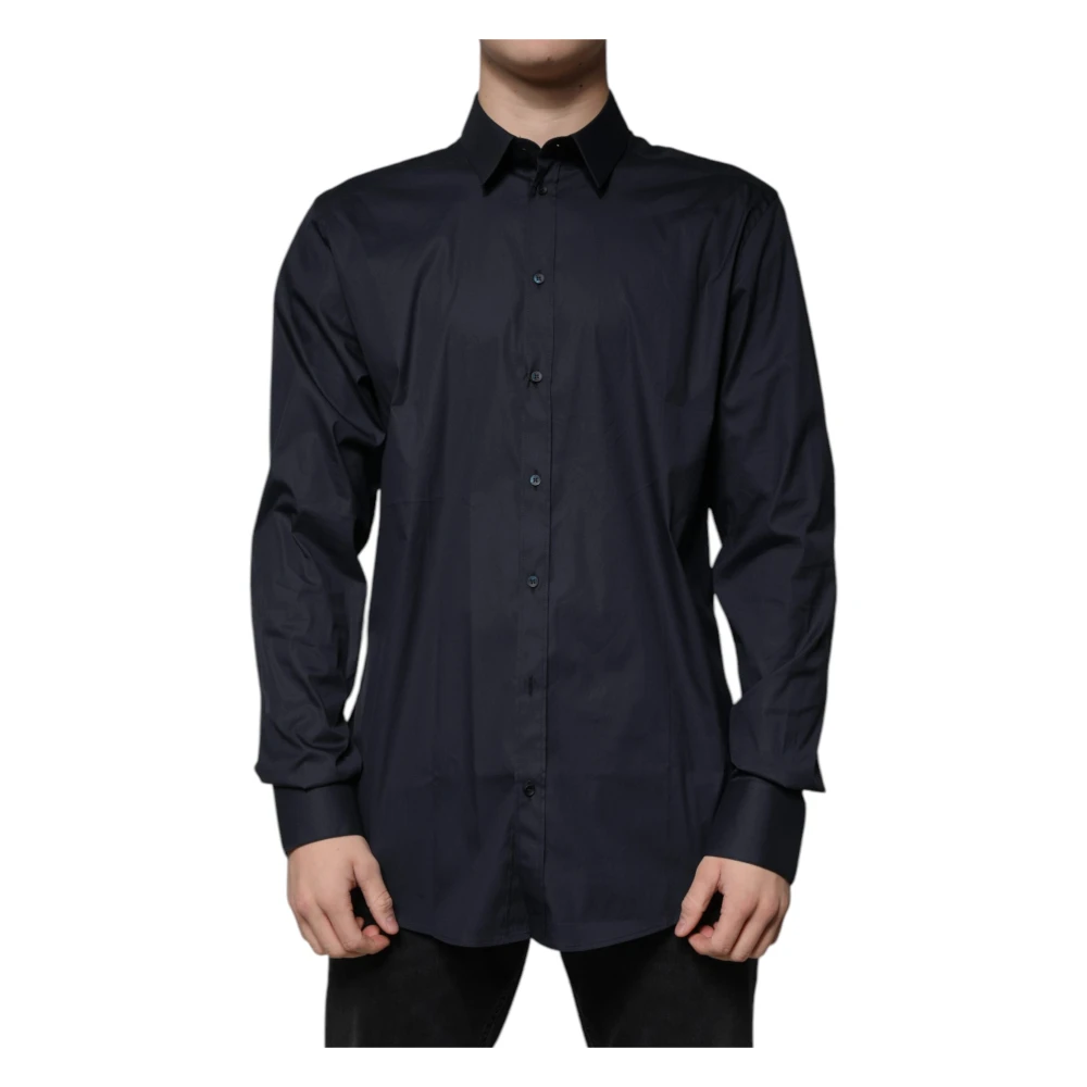 Dolce & Gabbana Men's Black Casual Shirts, S, Cotton Blend Formal Gold Dress Shirt