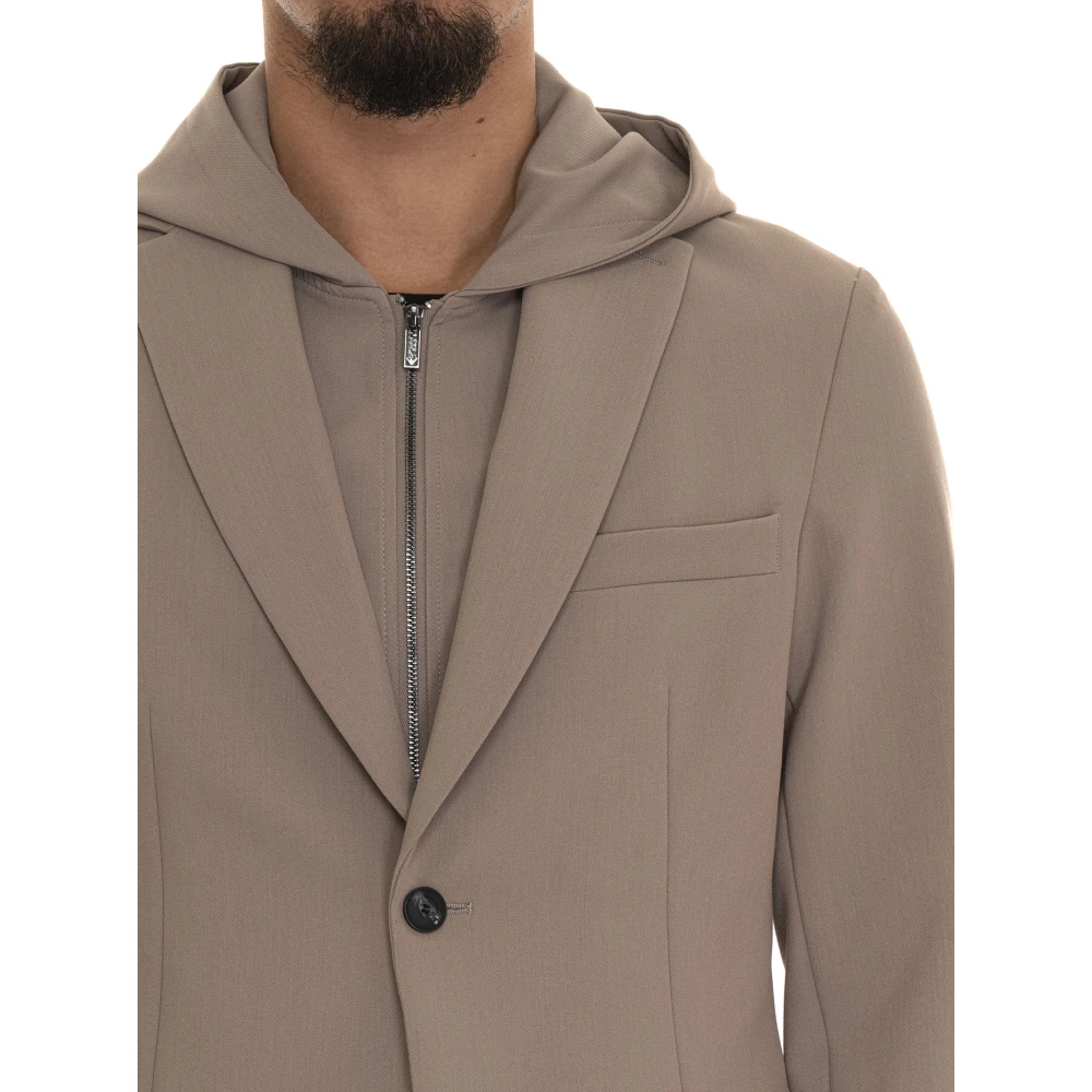Emporio Armani Jas met hoogwaardige stof en afneembare capuchon Beige Heren