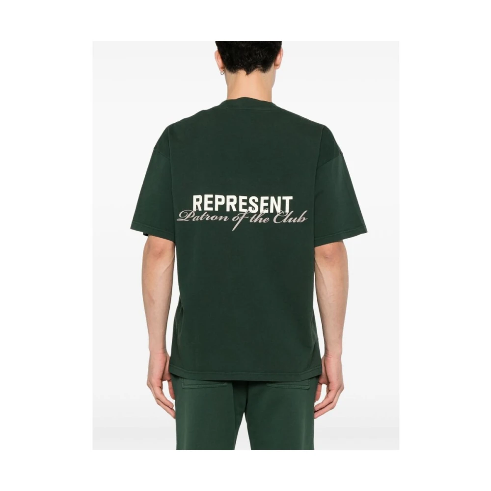 Represent Bosgroene Logo Print Crew Neck Sweatshirt Green Heren