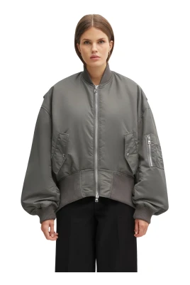 Oversized Curved Hem Bomber