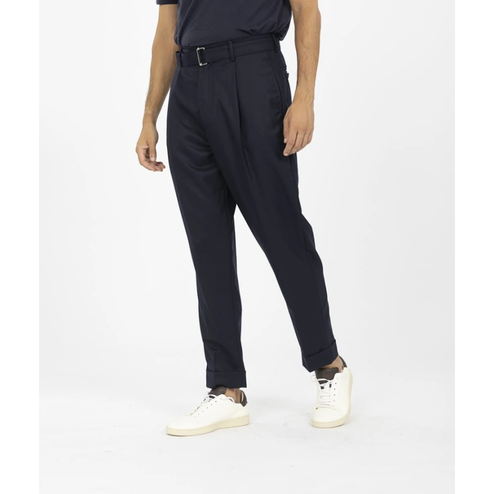 Officine Générale Wollen Plooi Broek Blue Heren