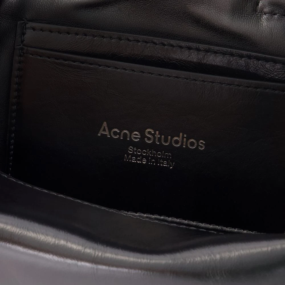 Acne Studios Zwarte leren crossbodytas met meerdere vakken Black Dames