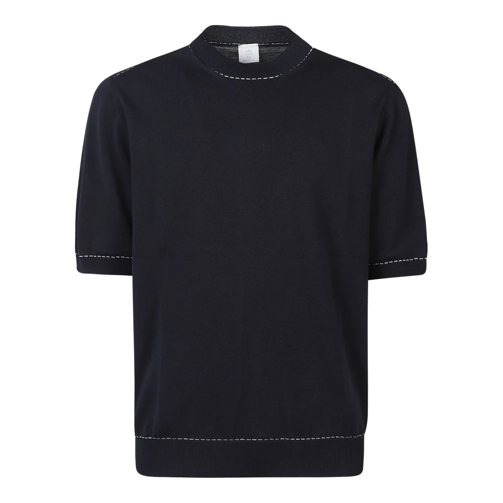 Eleventy Mannelijk Blauw T-Shirt Met Ronde Hals