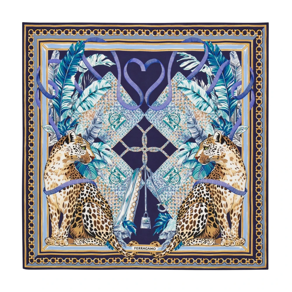 Ferragamo , Silk Scarves, Female, Blue, One Size, Felindra Silk Bandeau