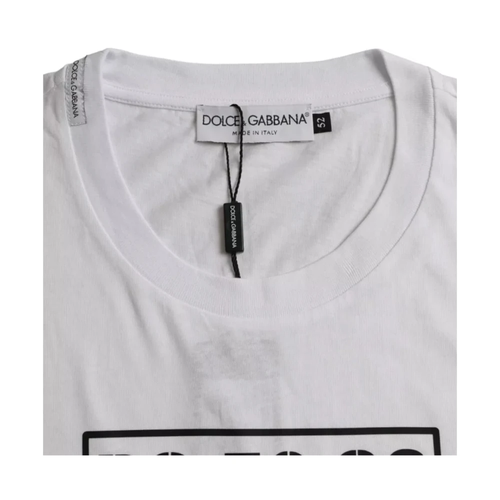 Dolce & Gabbana Authentiek Logo Print T-Shirt White Heren
