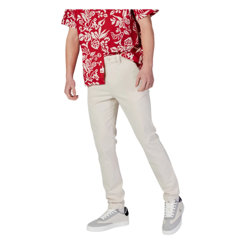 Tommy Jeans Casual katoenmix beige broek Beige Heren