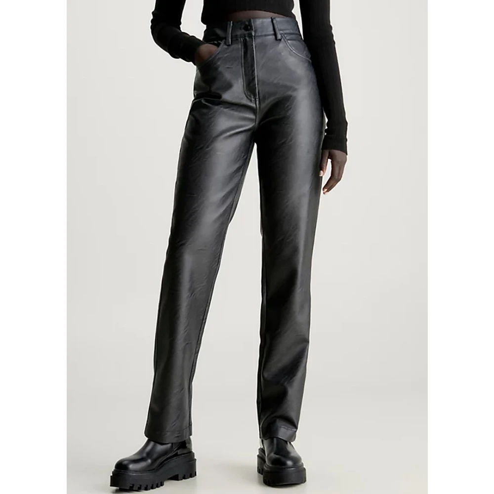 Calvin Klein Jeans Eco Leren Broek Black Dames