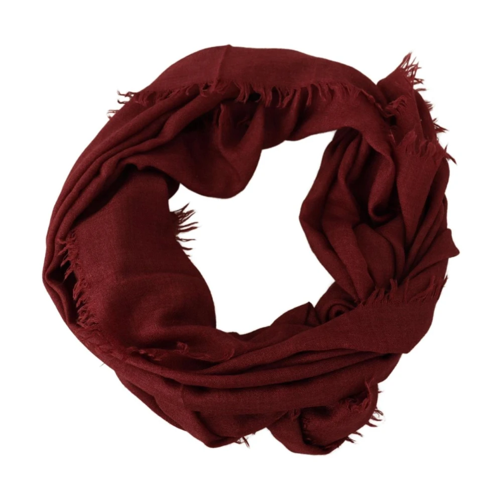 Dolce & Gabbana Men's Burgundy Cashmere Scarf Fringe