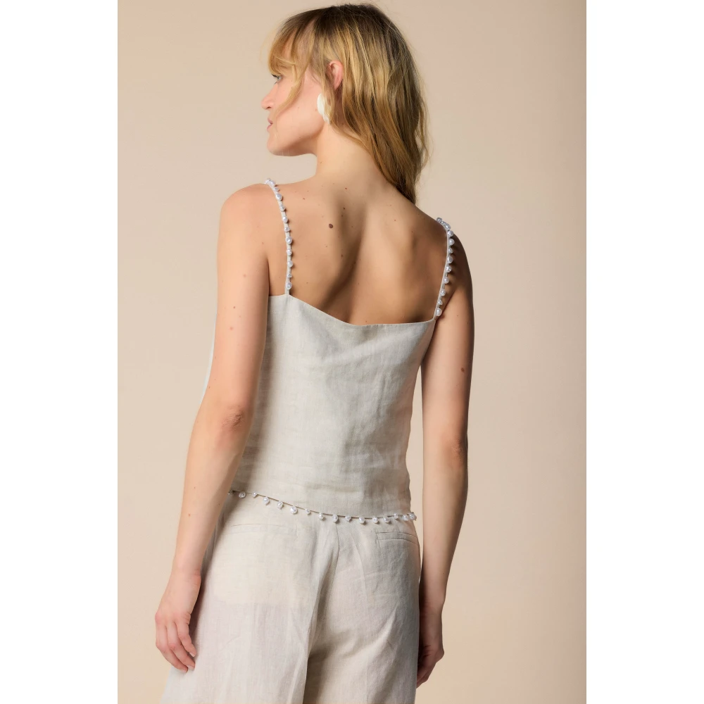 Kocca Stijlvolle mouwloze tops voor vrouwen Beige Dames