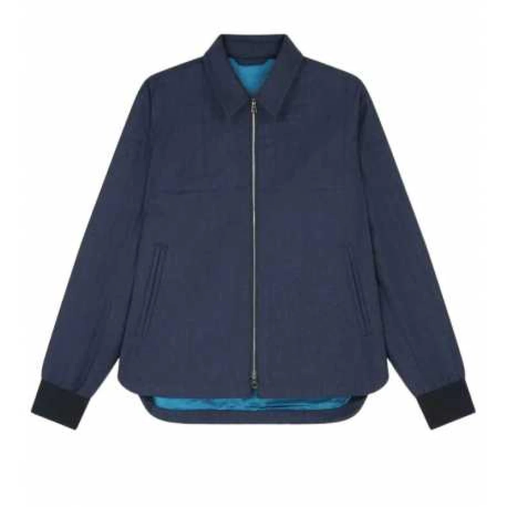 Paul Smith Blauwe Wol Kasjmier Gewatteerde Ritsjas Blue Heren