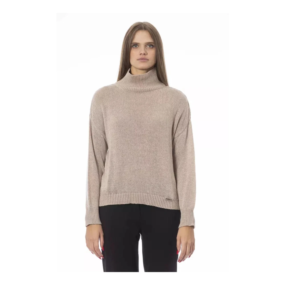 Baldinini Elegante wollen trui met Italiaanse stijl Beige Dames