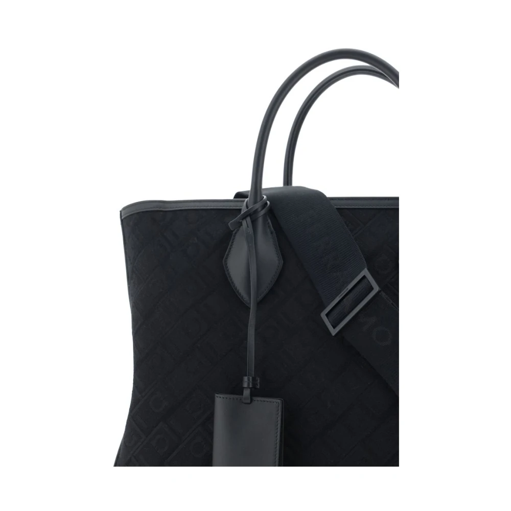 Salvatore Ferragamo Jacquard Ster Tote Handtas Black Heren