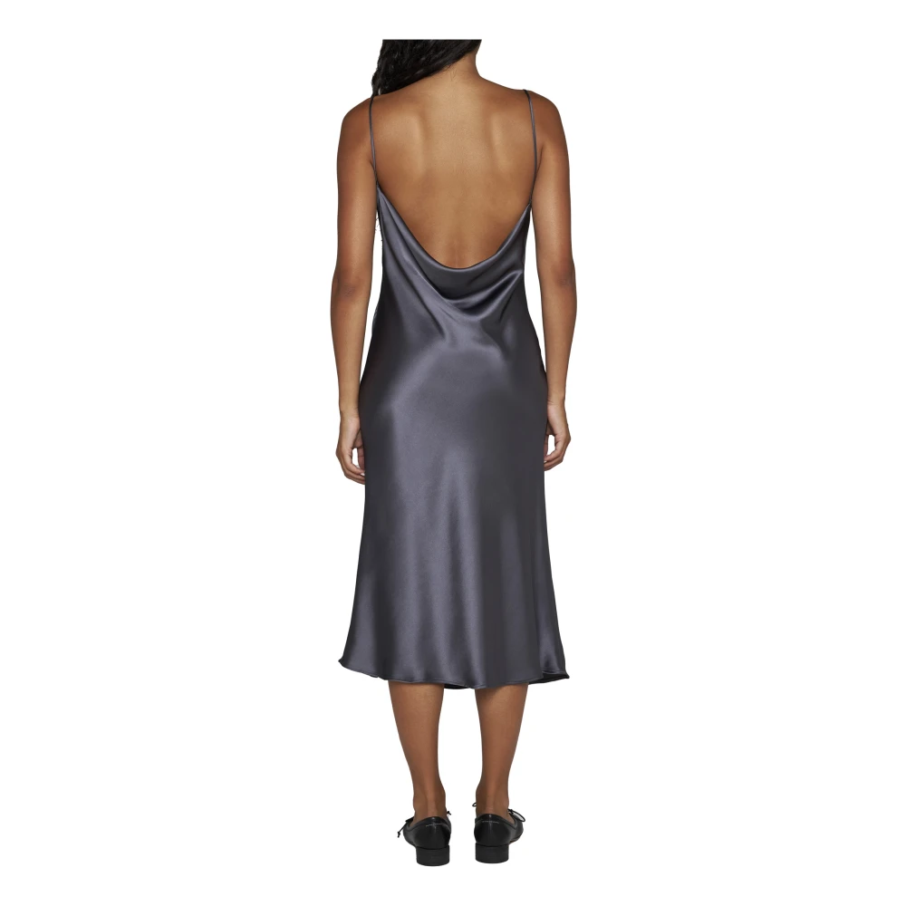 Blanca Vita Antraciet Satijnen Gedrapeerde Jurk Gray Dames