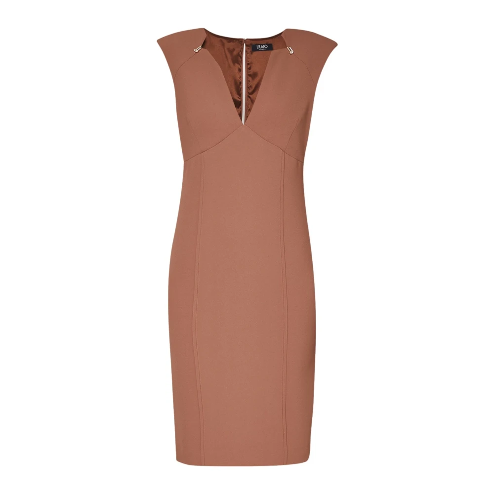 Liu Jo Casual jurk met polyester en elastaan Beige Dames