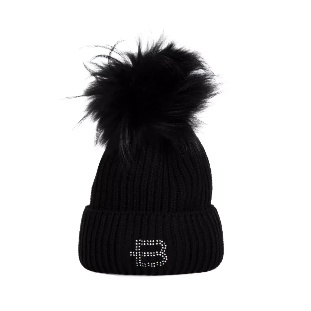 Baldinini Vinter Pom Pom Mössa Black, Dam