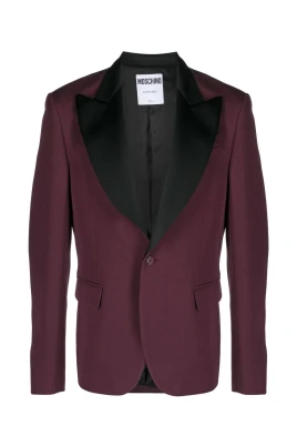 Plommon Lila Ull Blazer med Peak Revers