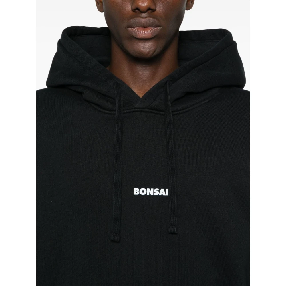 Bonsai Zwarte Logo Print Hoodie Sweater Black Heren