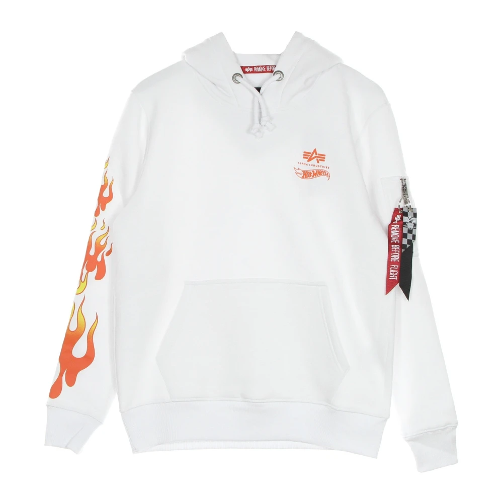 alpha industries Flame Hoody X Hot Wheels White Heren