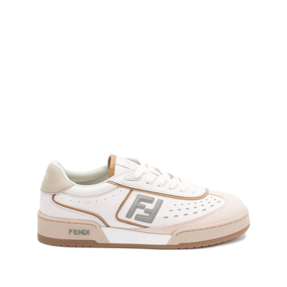 Fendi Vit A Sneakers Snygg Färgblock Design
