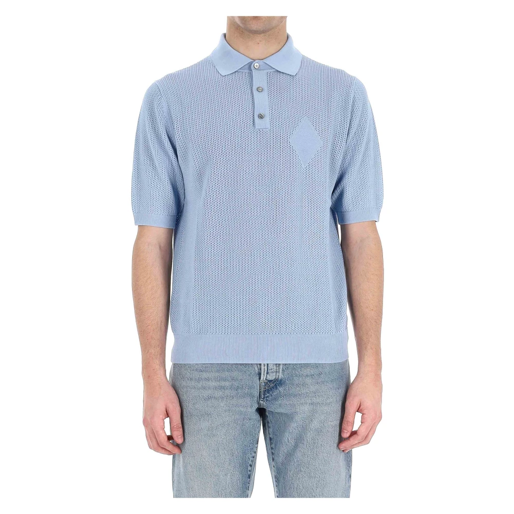 Ballantyne Men's Blue Polo Shirts, Xl, Cotton Perforated Polo Shirt