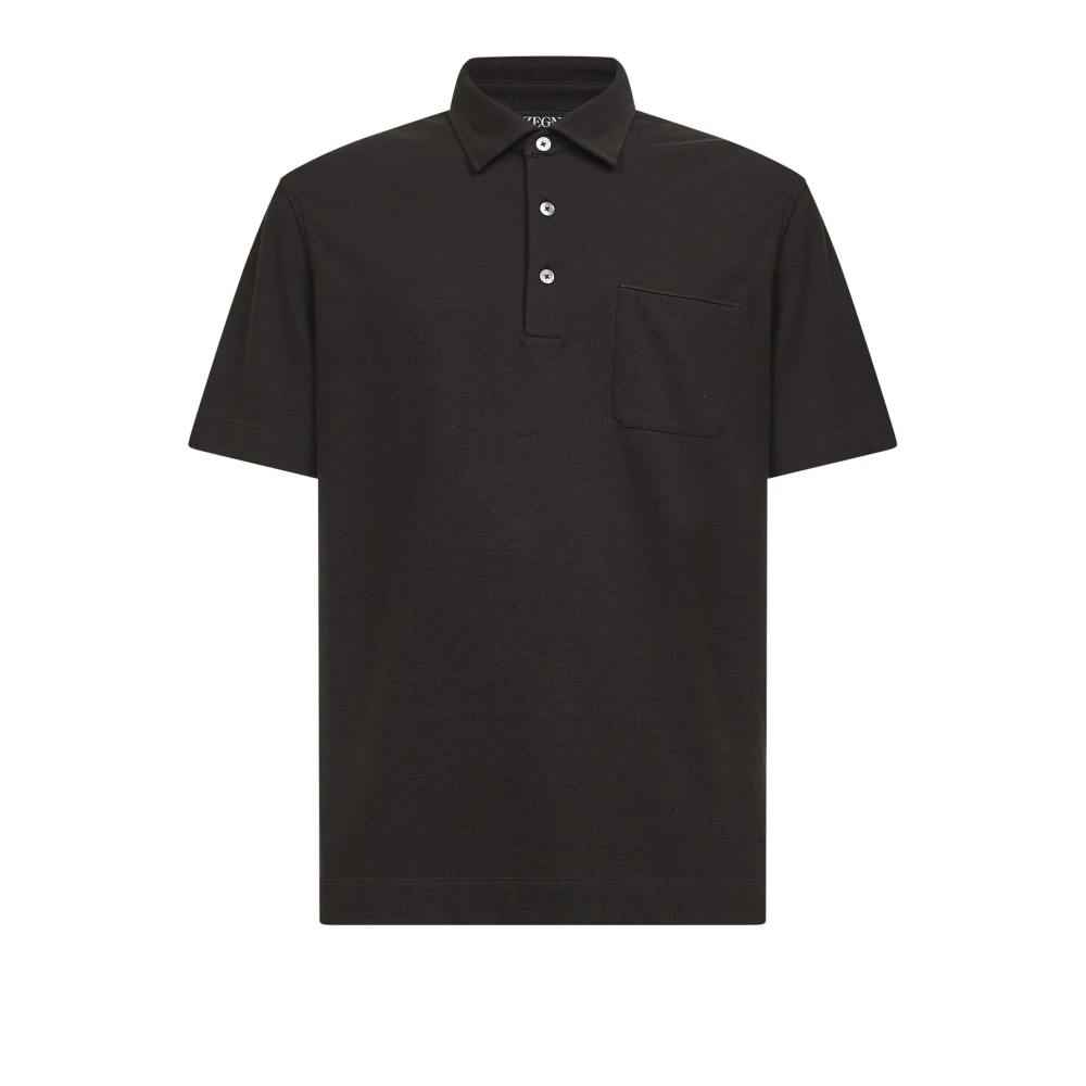 Zegna Men's Brown Cotton Polo Shirt - Polo Shirts - 2XL - Tops