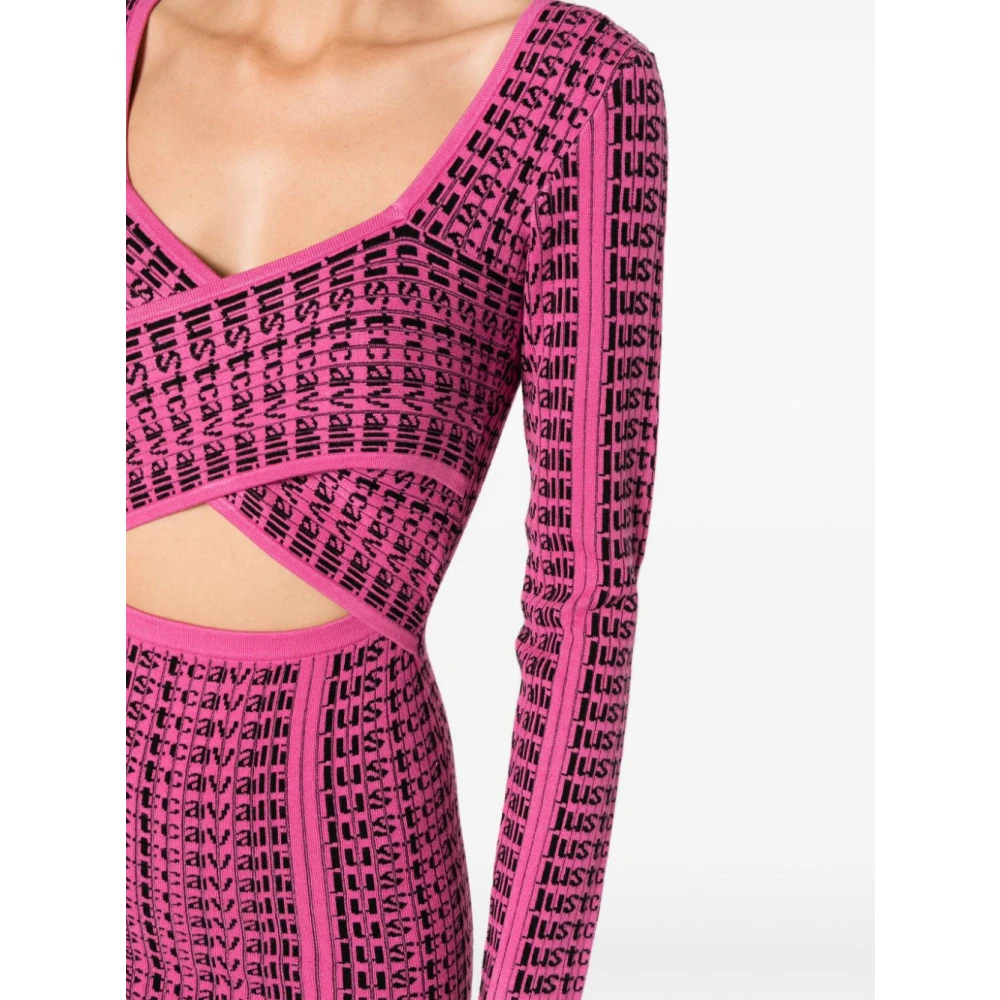 Just Cavalli Fuchsia Jurk voor Dames Pink Dames