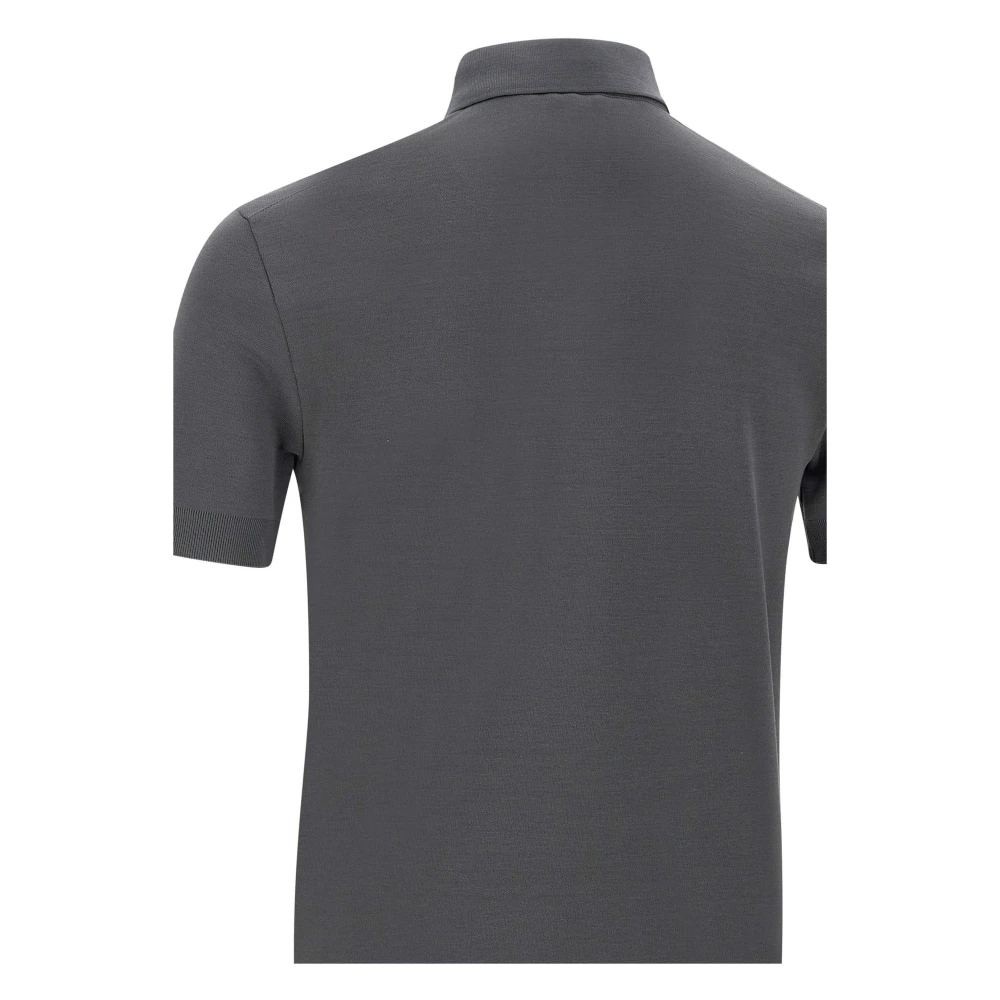 Herno Rookgrijze Polo Shirt Klassieke Kraag Gray Heren