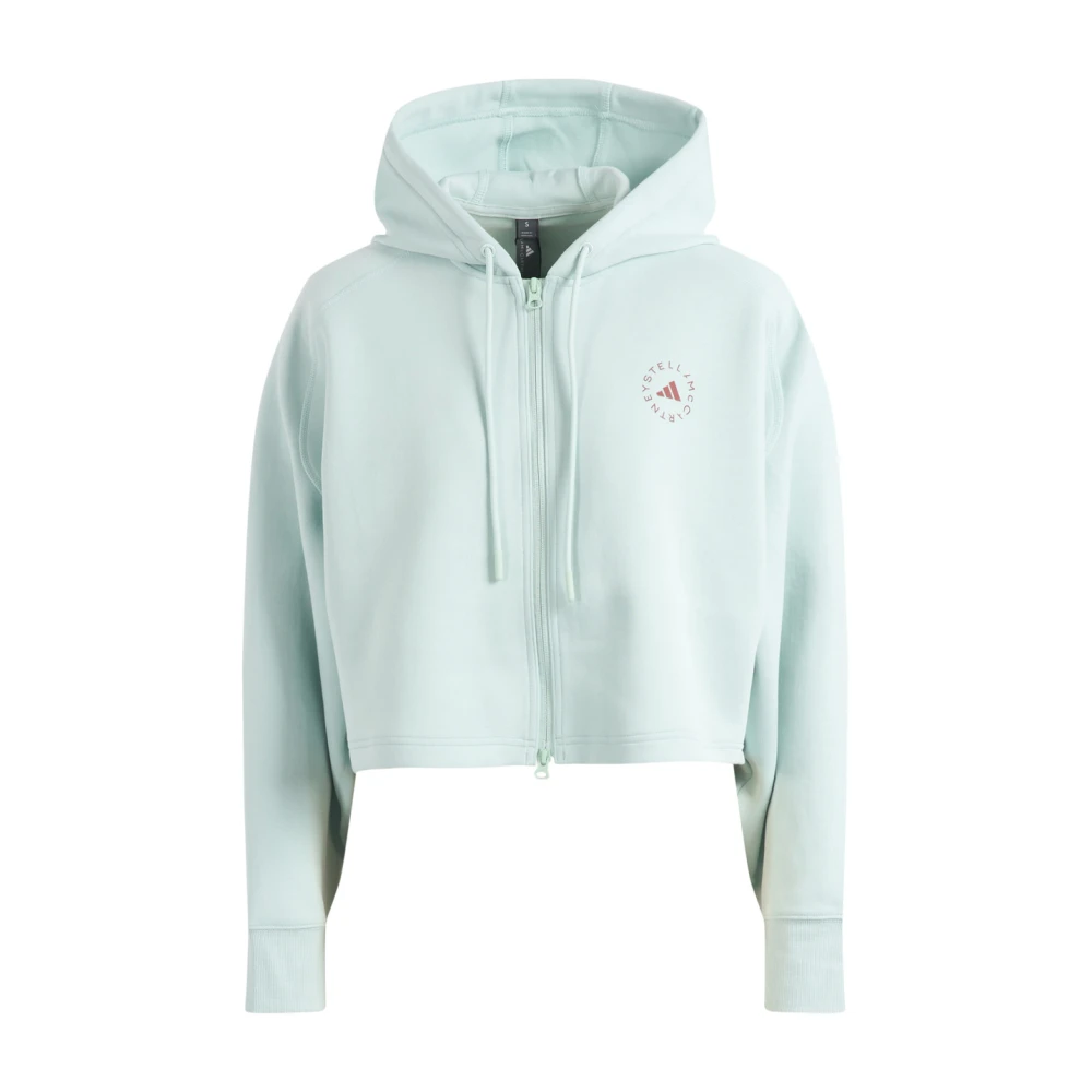 Adidas By Stella Mccartney Women's Green Long Sleeve Training Tops, Xs, Cropped Hoodie
