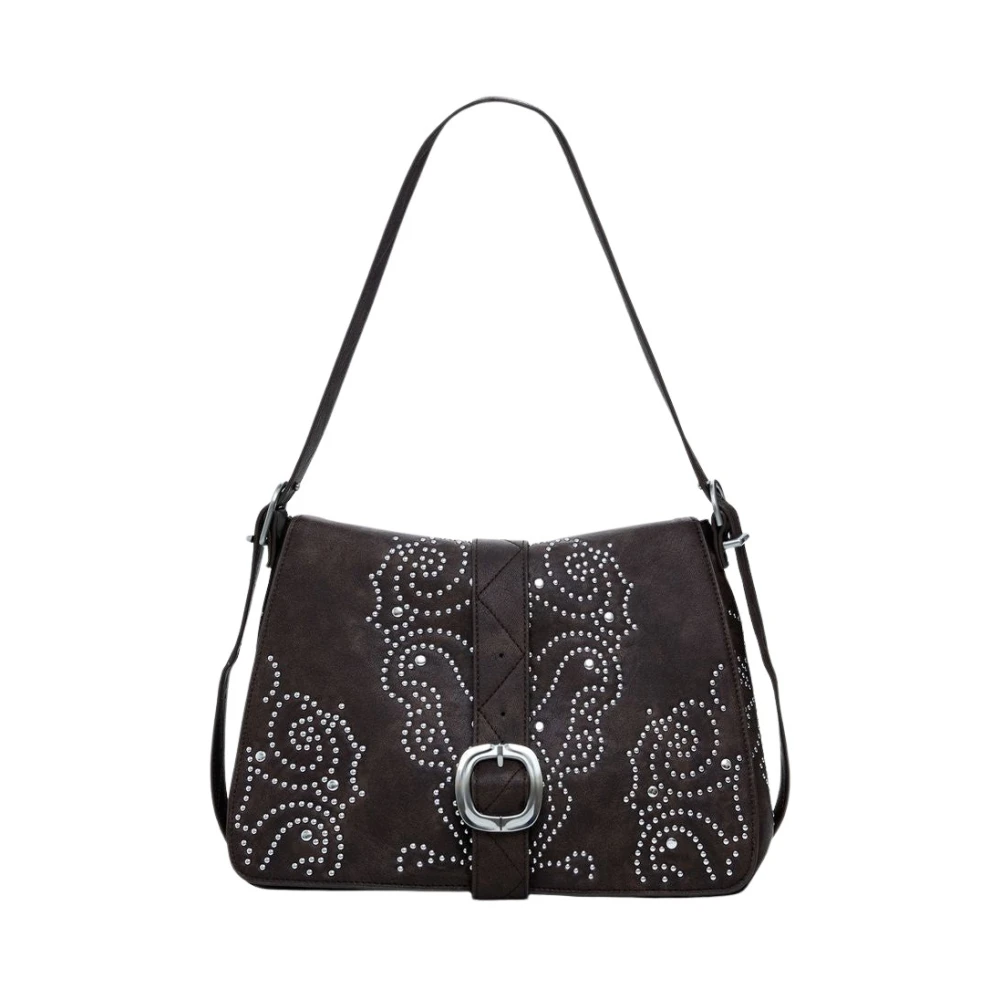 Desigual Studded Medium Women's Bag - Female - Shoulder Bags - Brown - One Size - Bags - Image 5