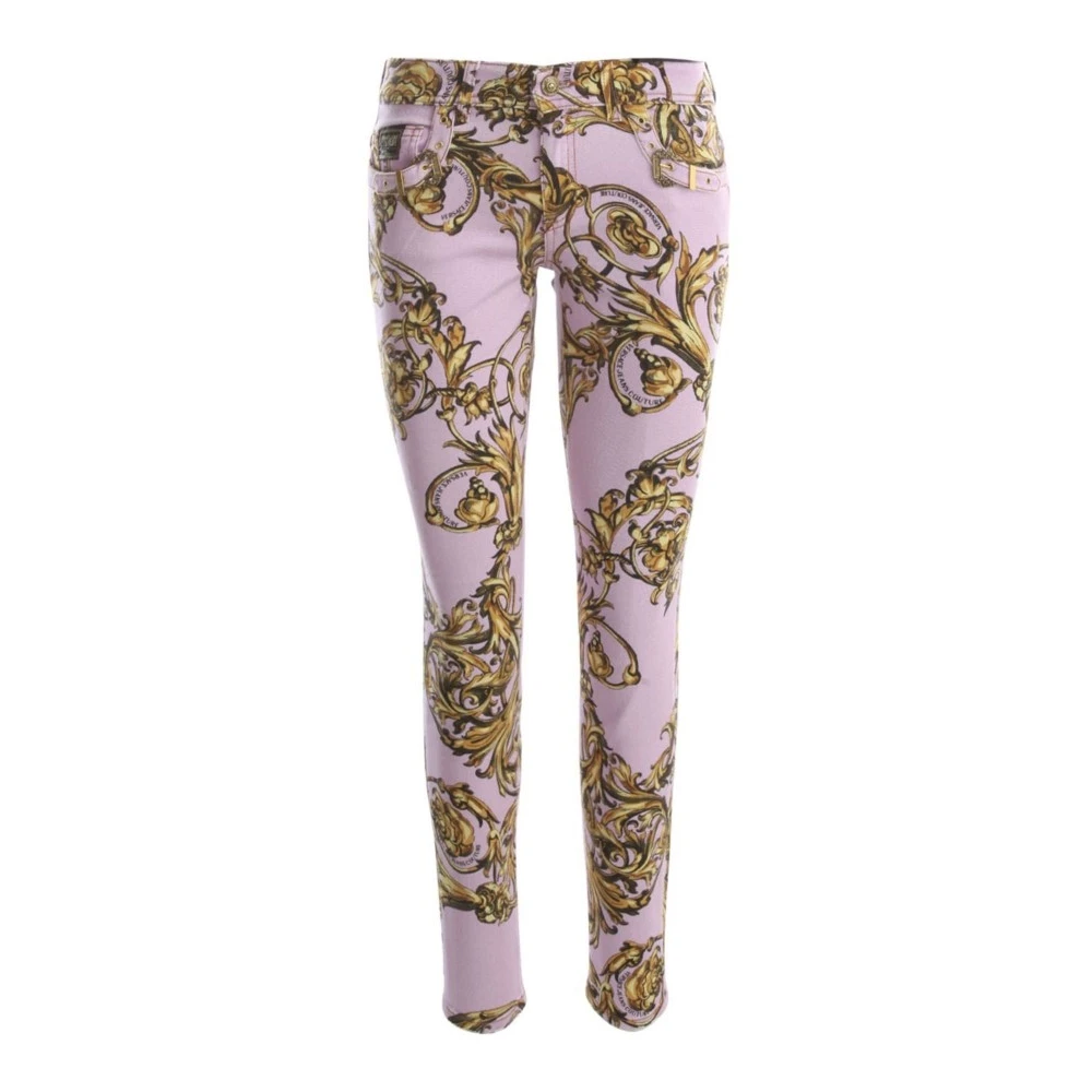 Versace Jeans Couture Women's Pink Printed Skinny Jeans