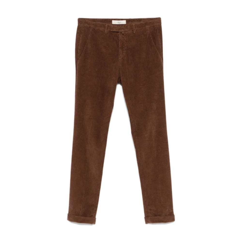 Briglia Moderne Slim-Fit Broeken voor Mannen Brown Heren