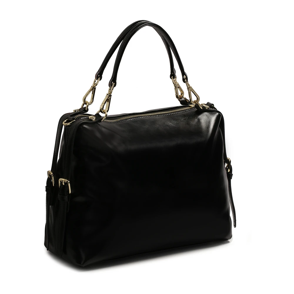 Kazar Ruime zwarte leren handtas Black Dames