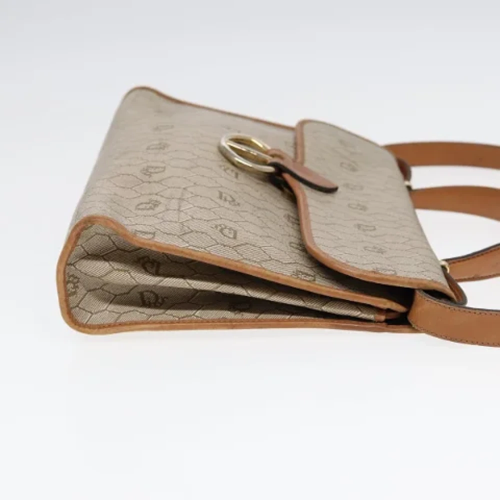 Dior Vintage Pre-owned Leather handbags Beige Dames