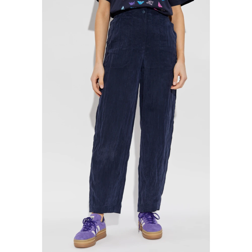 Emporio Armani Loszittende broek Blue Dames