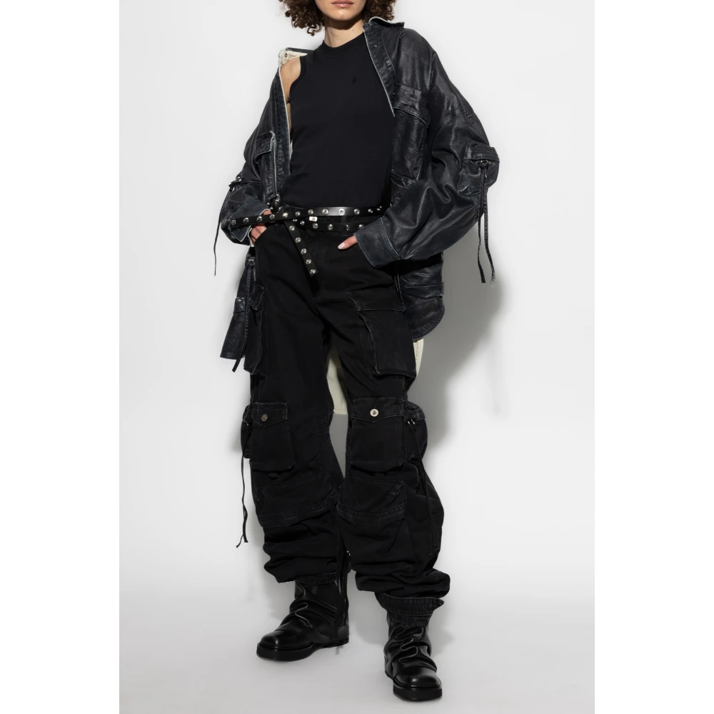 The Attico Denim jas Black Dames